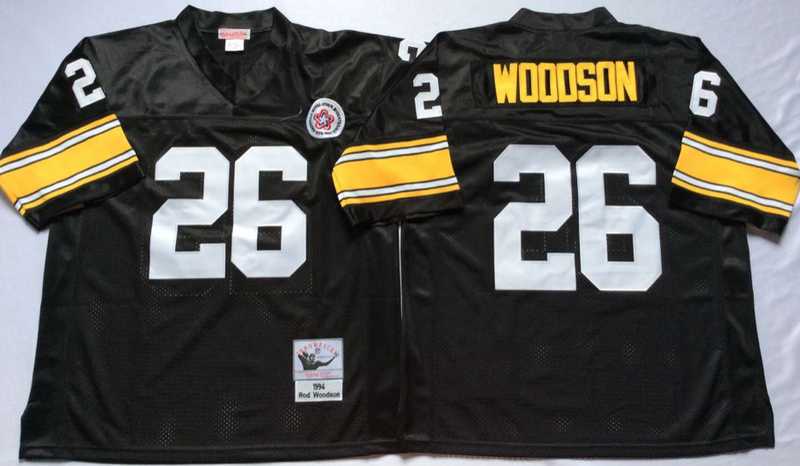 Steelers 26 Rod Woodson Black M&N Throwback Jersey->nfl m&n throwback->NFL Jersey
